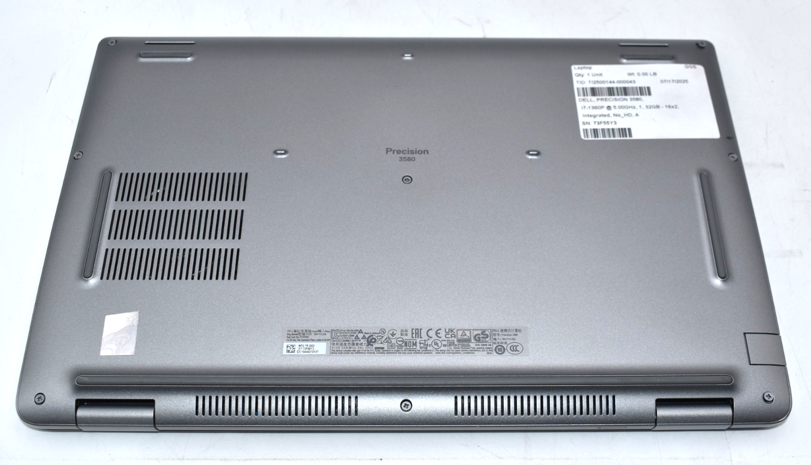 15.6 Dell Precision 3580 Laptop i7-1360P @ 5.00GHz no RAM SSD – No Power Bad MB