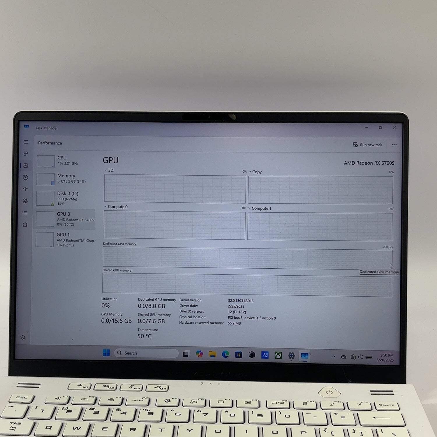 Broken Asus ROG Zephyrus G14 Ryzen 9 6900HS 16GB RAM 1TB SSD AMD Radeon RX 6700S