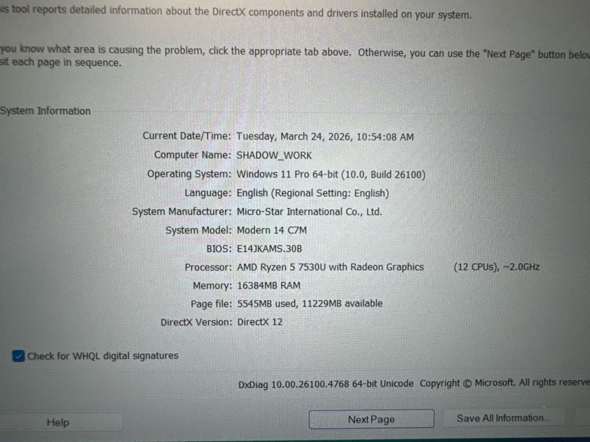 MSI MODERN 14 C7M RYZEN5 7530U 16GB RAM 2.00HZ WITH CHARGER (P05023782)