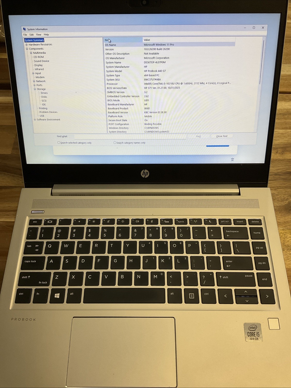 HP ProBook 440 G7 14″ Laptop Intel Core i5-10210U 1.60GHz 8GB RAM 256GB SSD