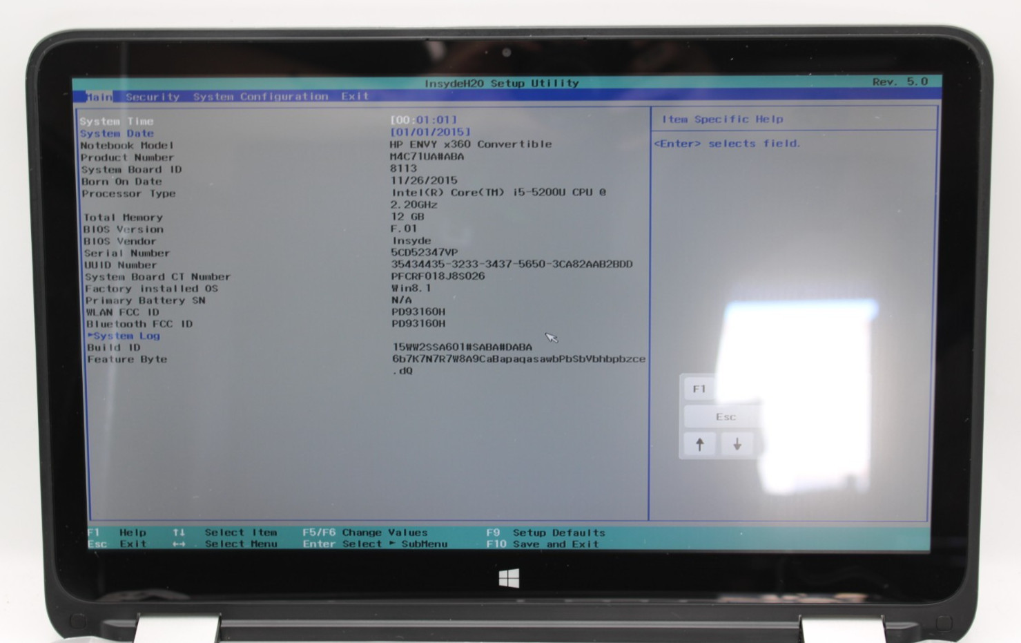 HP Envy 14 i5-5200U@2.2GHz 12GB DDR3 240GB SATA SSD NO OS OR BATT *USED/TESTED*