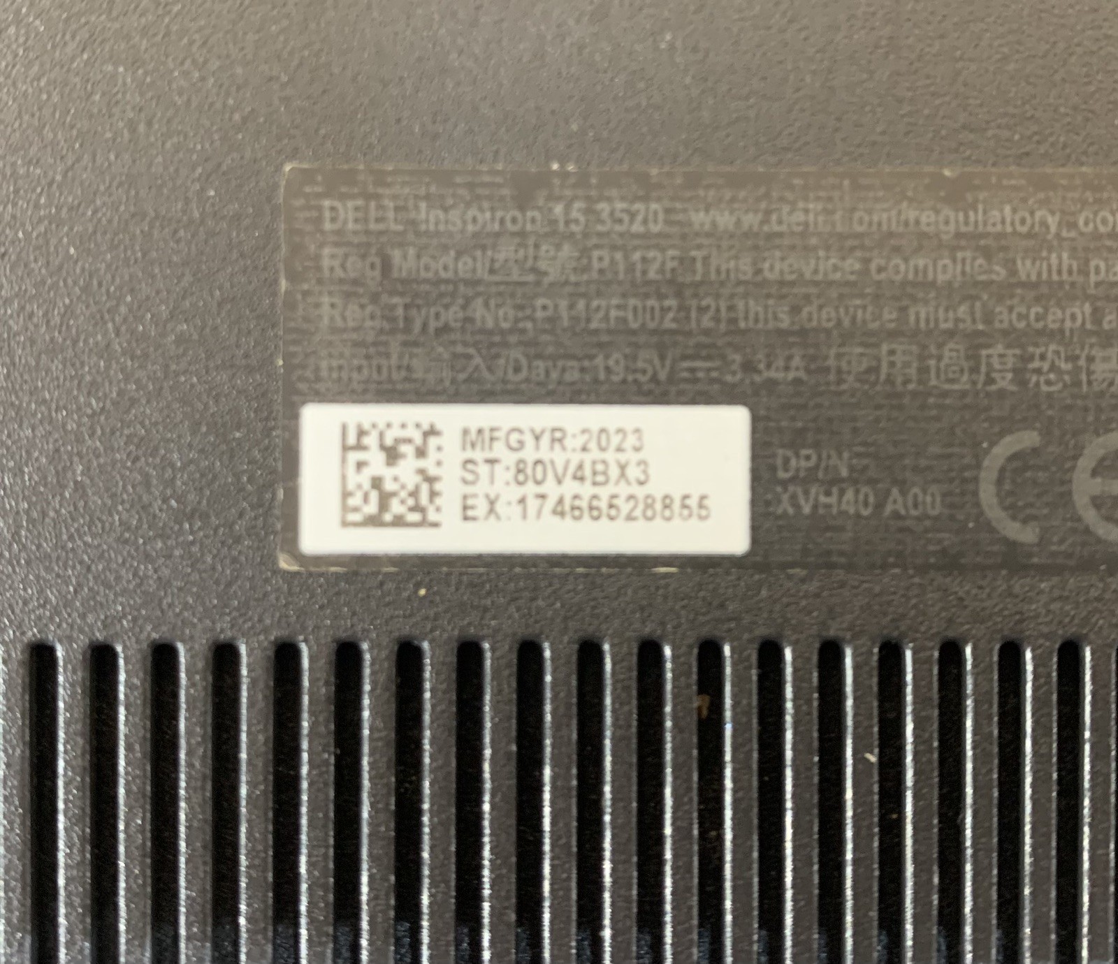 Dell Inspiron 15 3520 i5-1135G7@2.4GHz 8GB DDR4 RAM NO SSD/HDD FOR PARTS/REPAIR