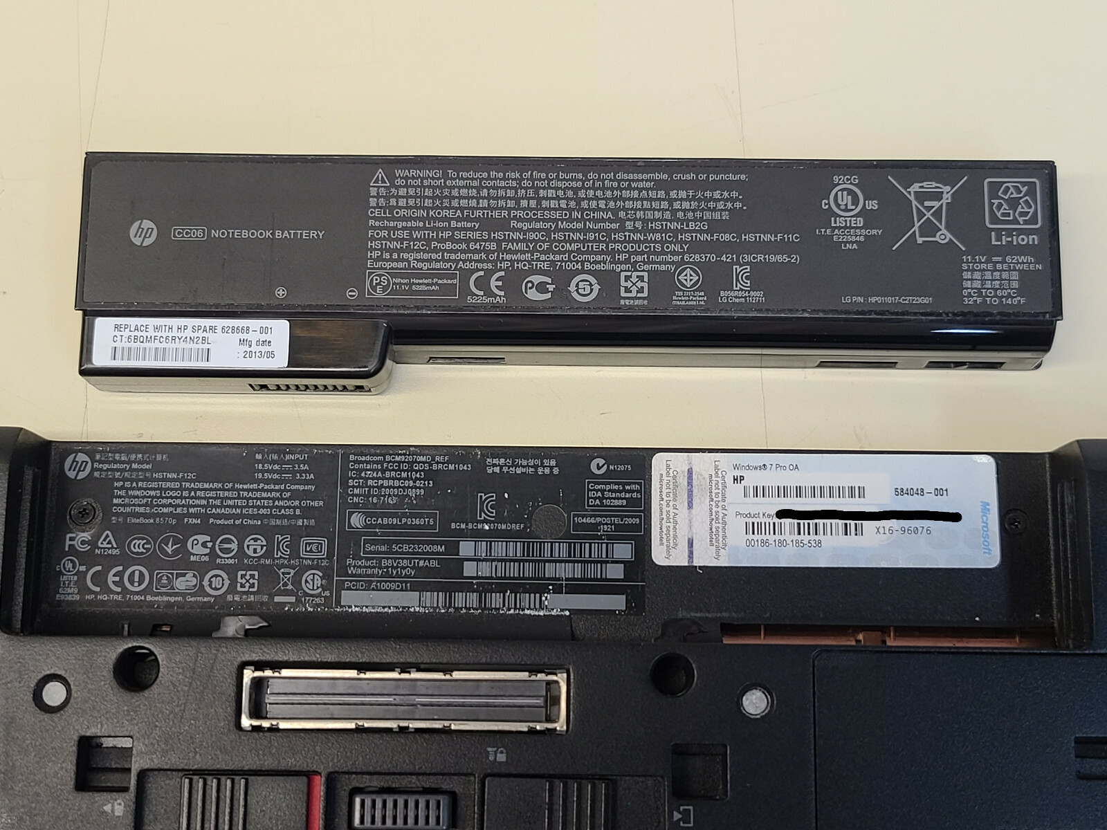 HP EliteBook 8570p 15.6in B8V38UT i5-3210M + 4GB + 750GB + Windows 7 Pro *READ*