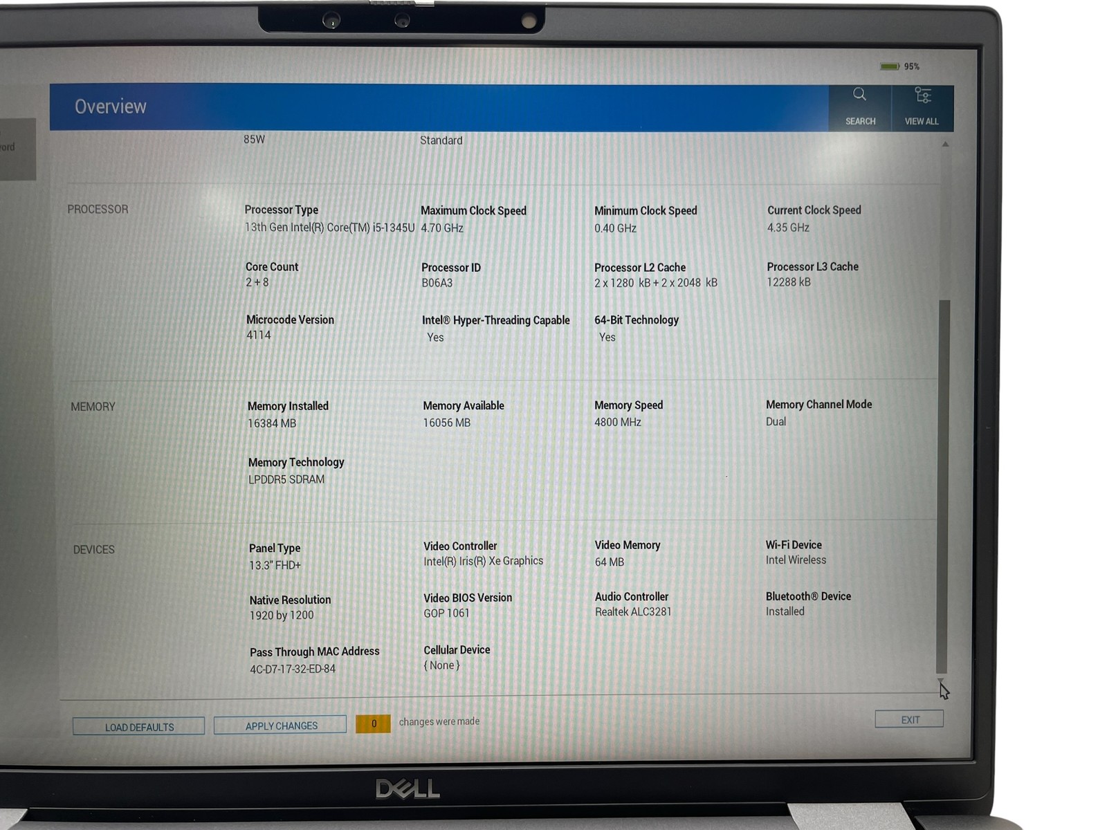 Dell Latitude 7340 13″ – i5-1345U – 16GB RAM – 256GB SSD – Grade D