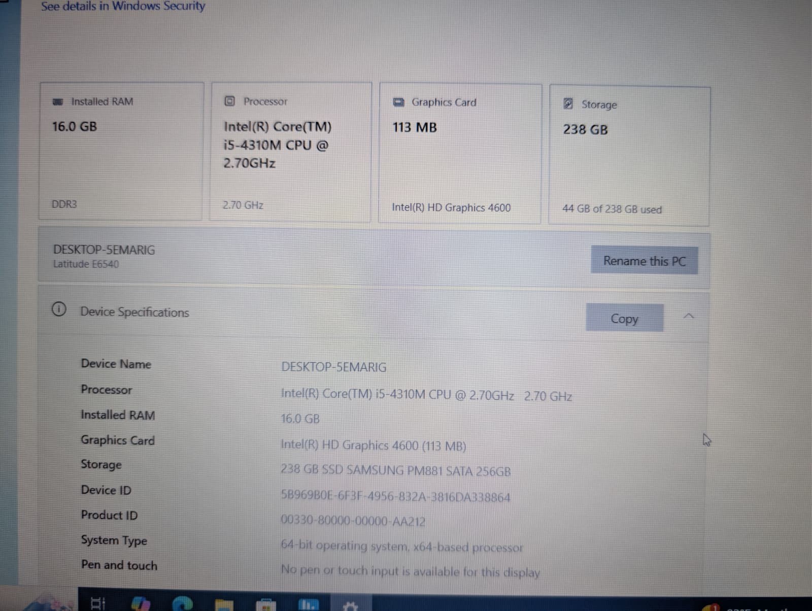 15″ Dell Latitude E6540 | i5 4th 16GB RAM 256GB SSD | FHD Backlit | Win 10 DVD
