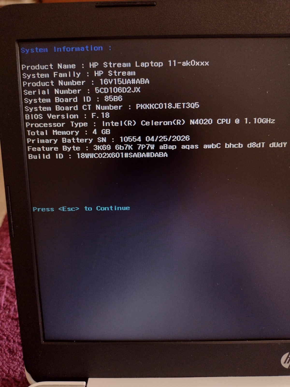 HP Stream 11-ak0035nr Intel Celeron N4020 1.1-2.6Ghz/4GB/32GB/11.6″ NICE NEW BAT