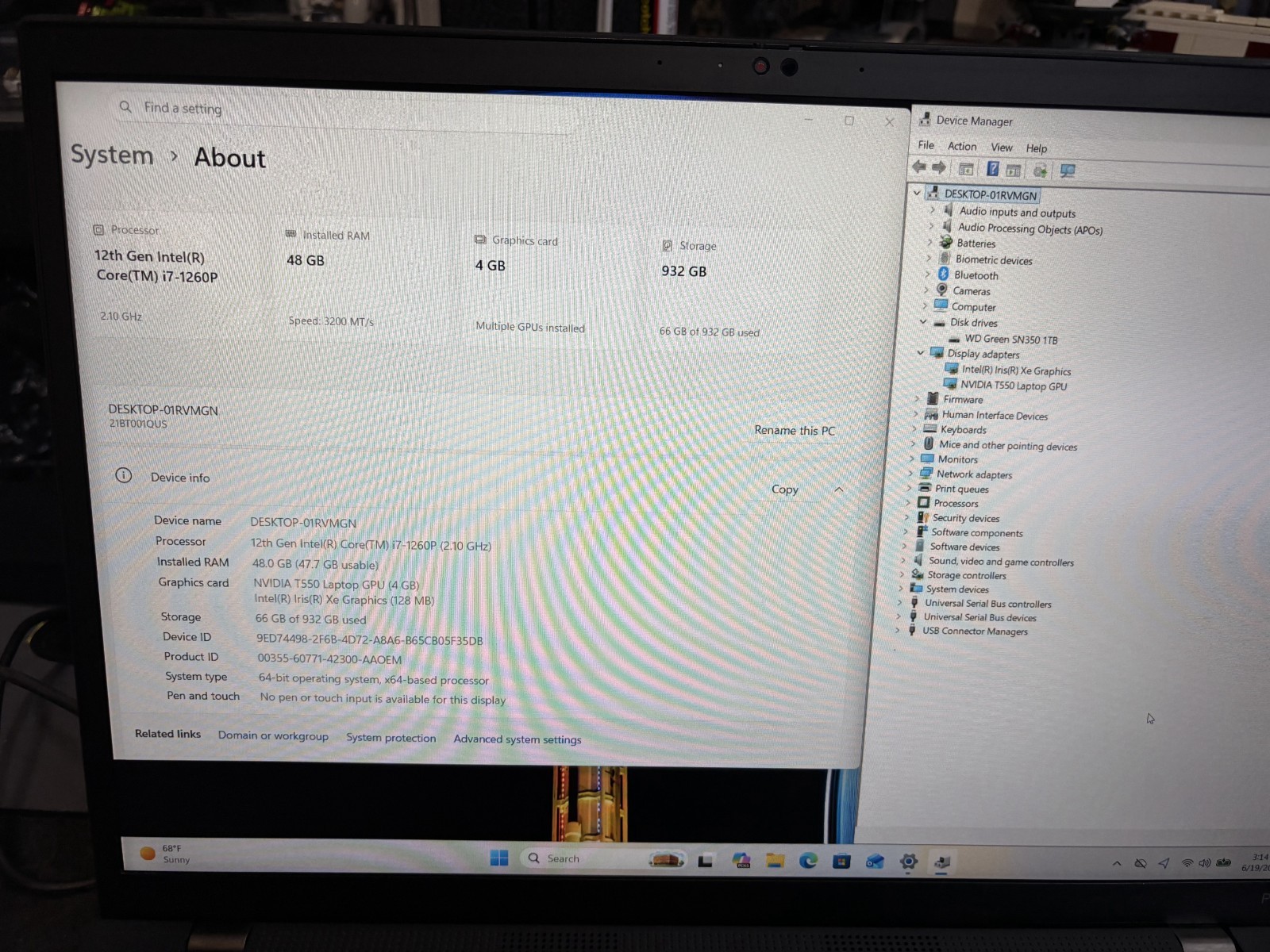 Lenovo ThinkPad P16s Gen 1 16” i7-1260P | 48GB RAM | 1TB SSD | Win 11 Pro