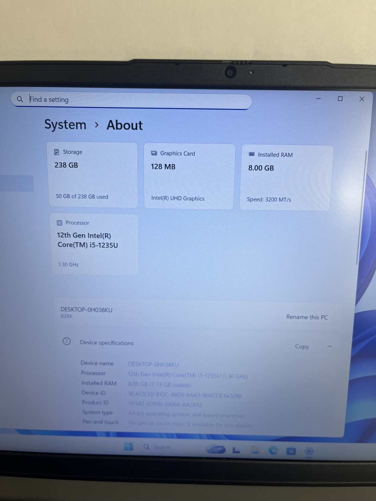 Lenovo IdeaPad 3 15IAU7 15.6IN i5-1235U 8GB 256GB SSD W11