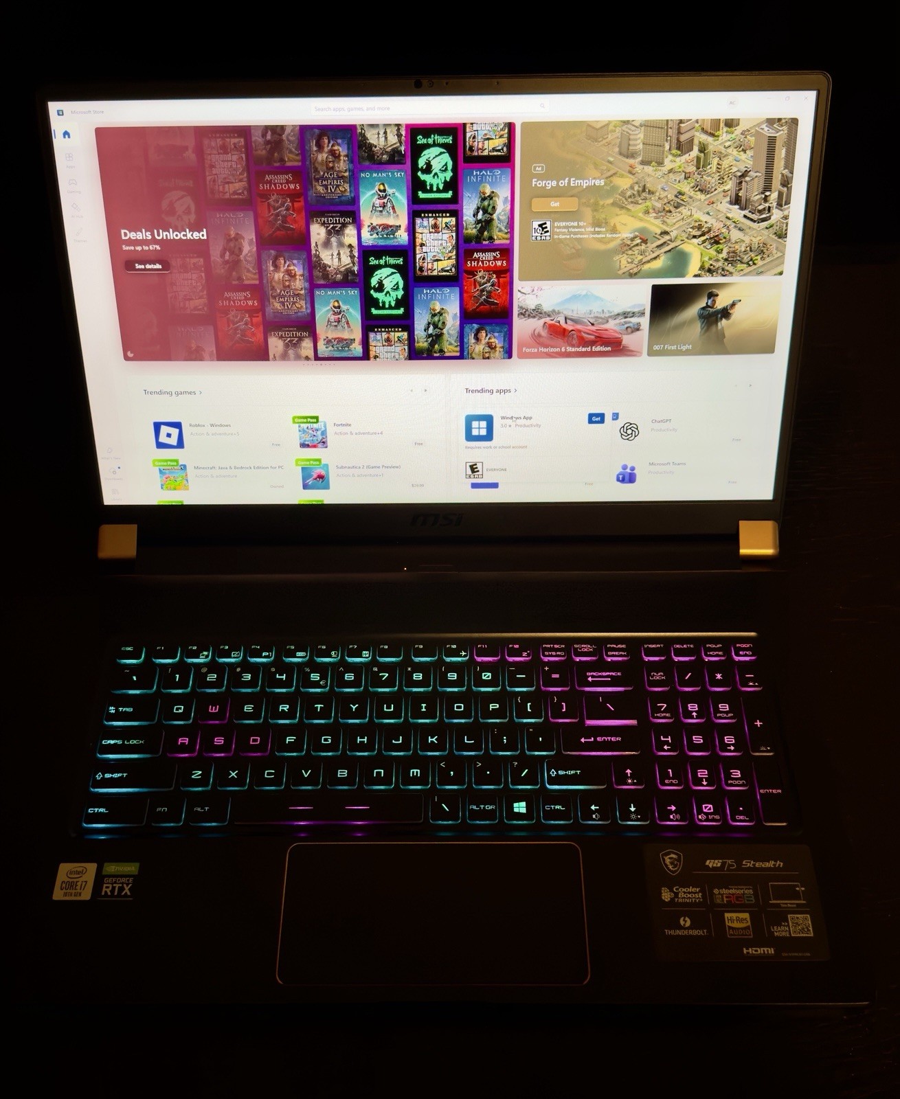 MSI GS75 Stealth 10SF 17.3” Gaming Laptop RTX 2070 Intel i7 1.5TB Storage