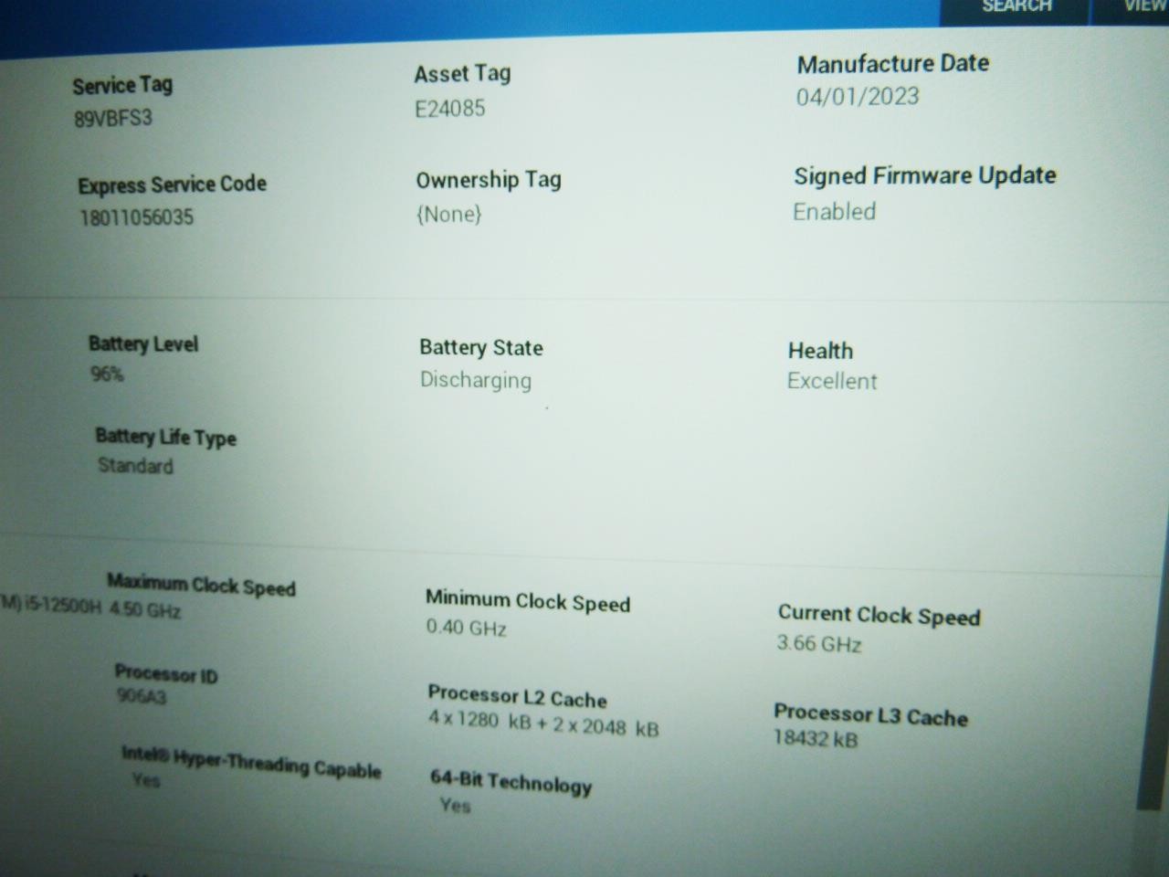 Dell Precision 3571 | 15.6″ 12th Gen i5-12500H WiFi/BT, No SSD/RAM | Bios Locked