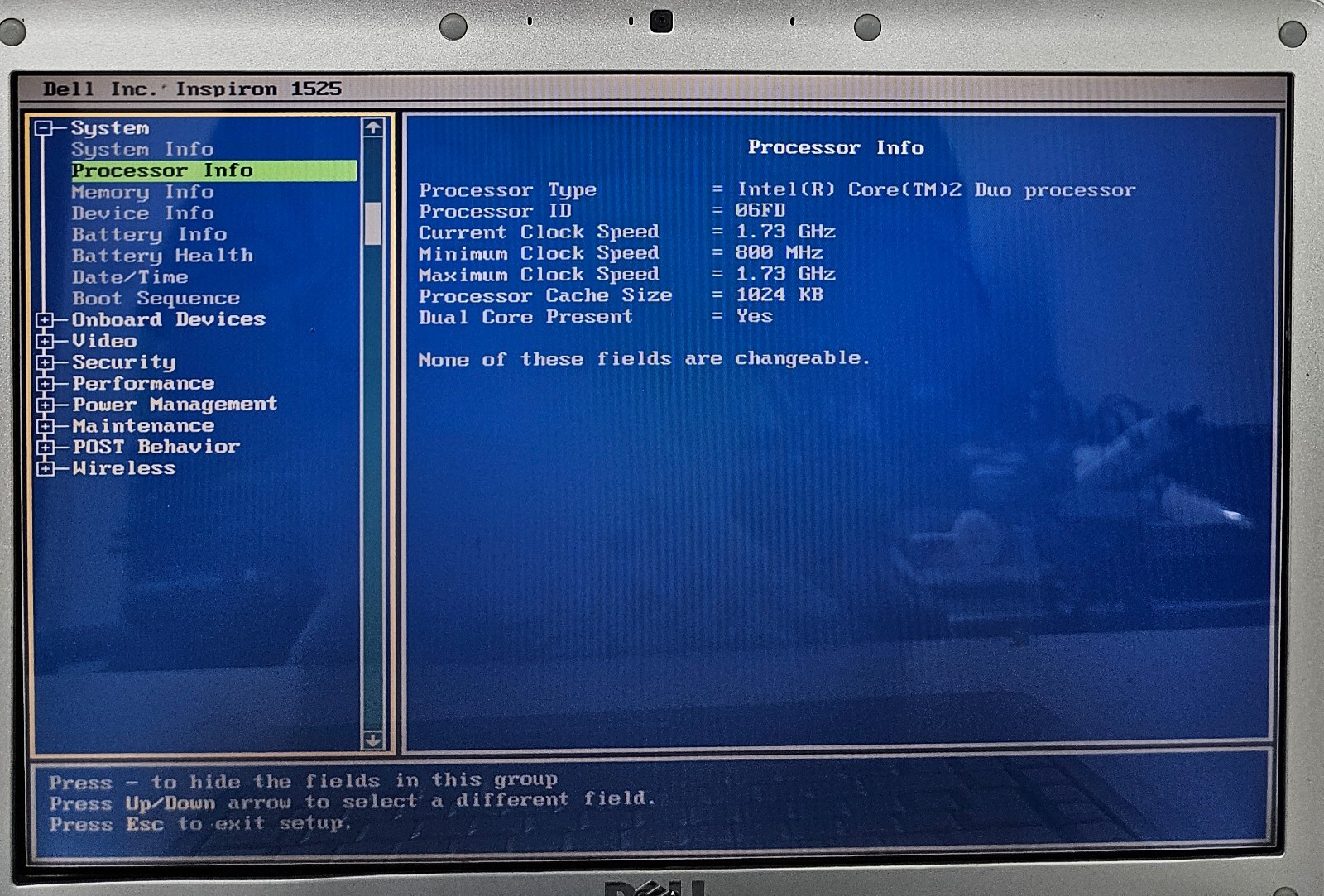 Dell Inspiron 1525 Laptop Intel Core 2 Duo 1.5GB Ram NO HD/OS (FL)