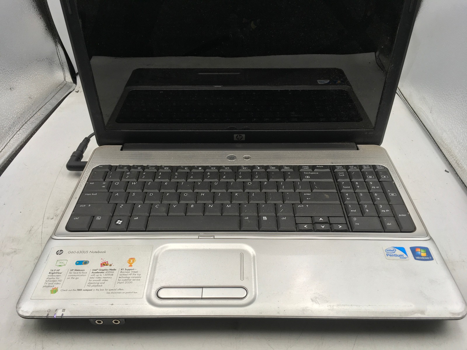 HP G60 630US – FOR PARTS/REPAIR – INTEL PENTIUM T4400 – 4GB RAM – READ DESC – BB