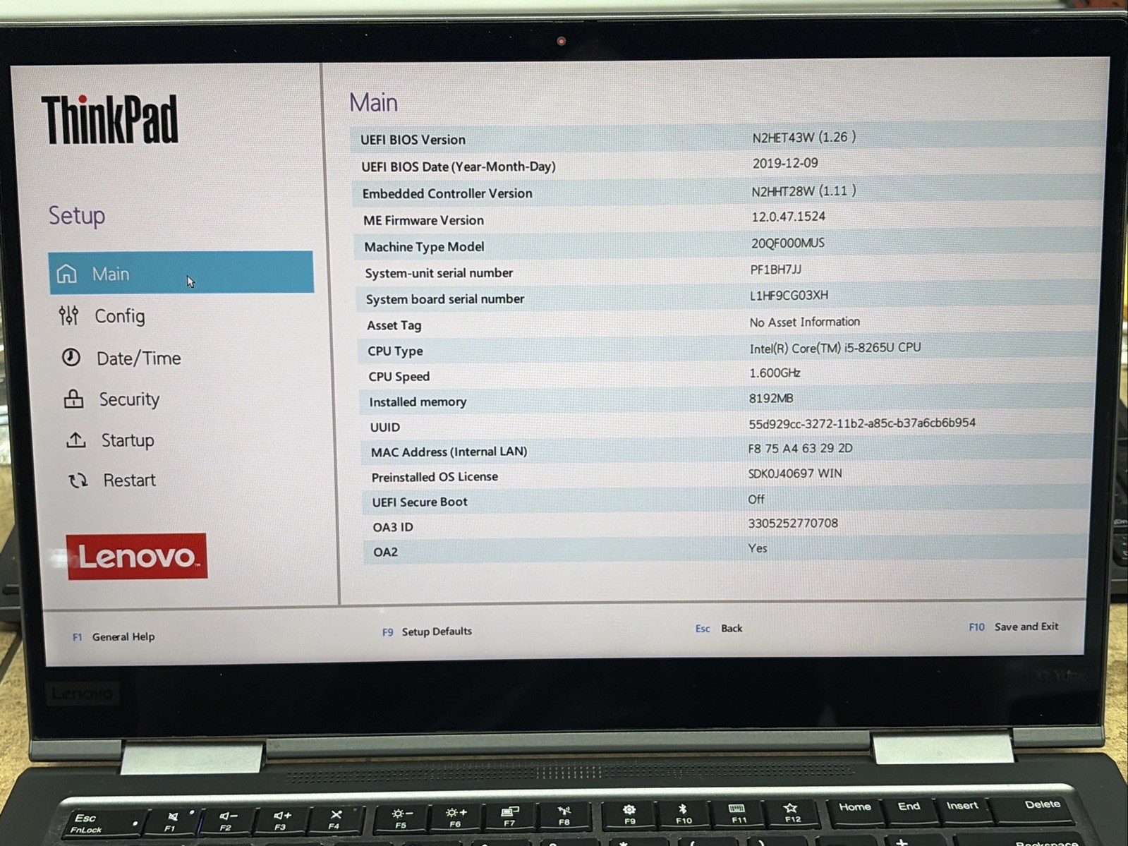 Lenovo ThinkPad X1 Yoga 4th Gen i5-8265U @ 1.60 GHz 8GB RAM NO OS/SSD/AC W/ PEN