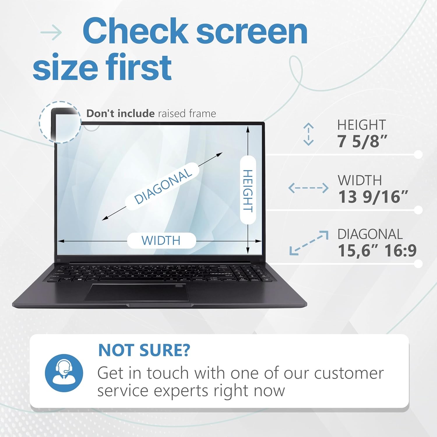 16:9 Privacy Screen Protector for 15.6 Inch Laptop – Anti Glare Blue Light Filte