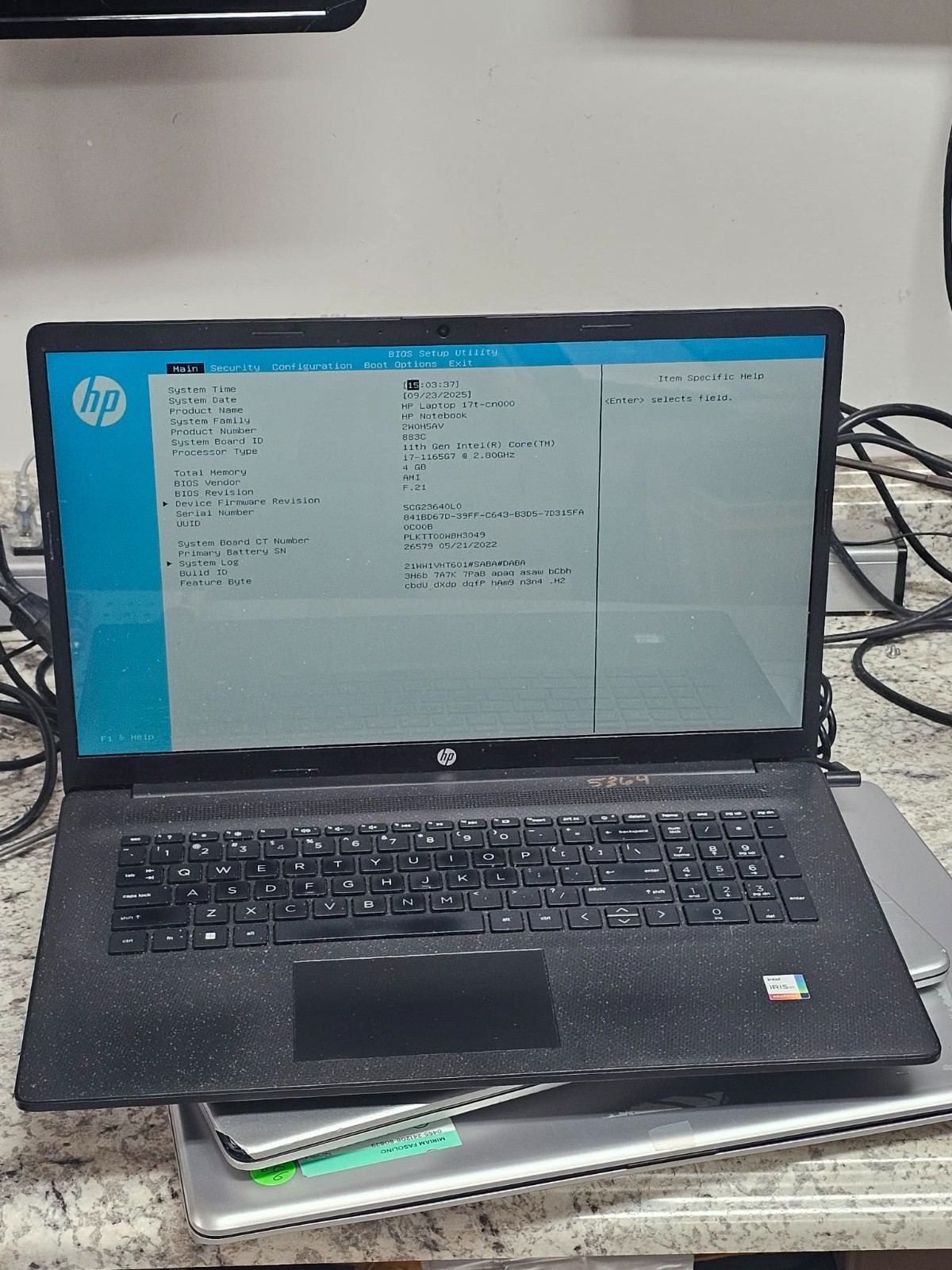HP PAVILION 17t-cn000 17.3″ i5-1135G7 4GB RAM – Tested to power and post