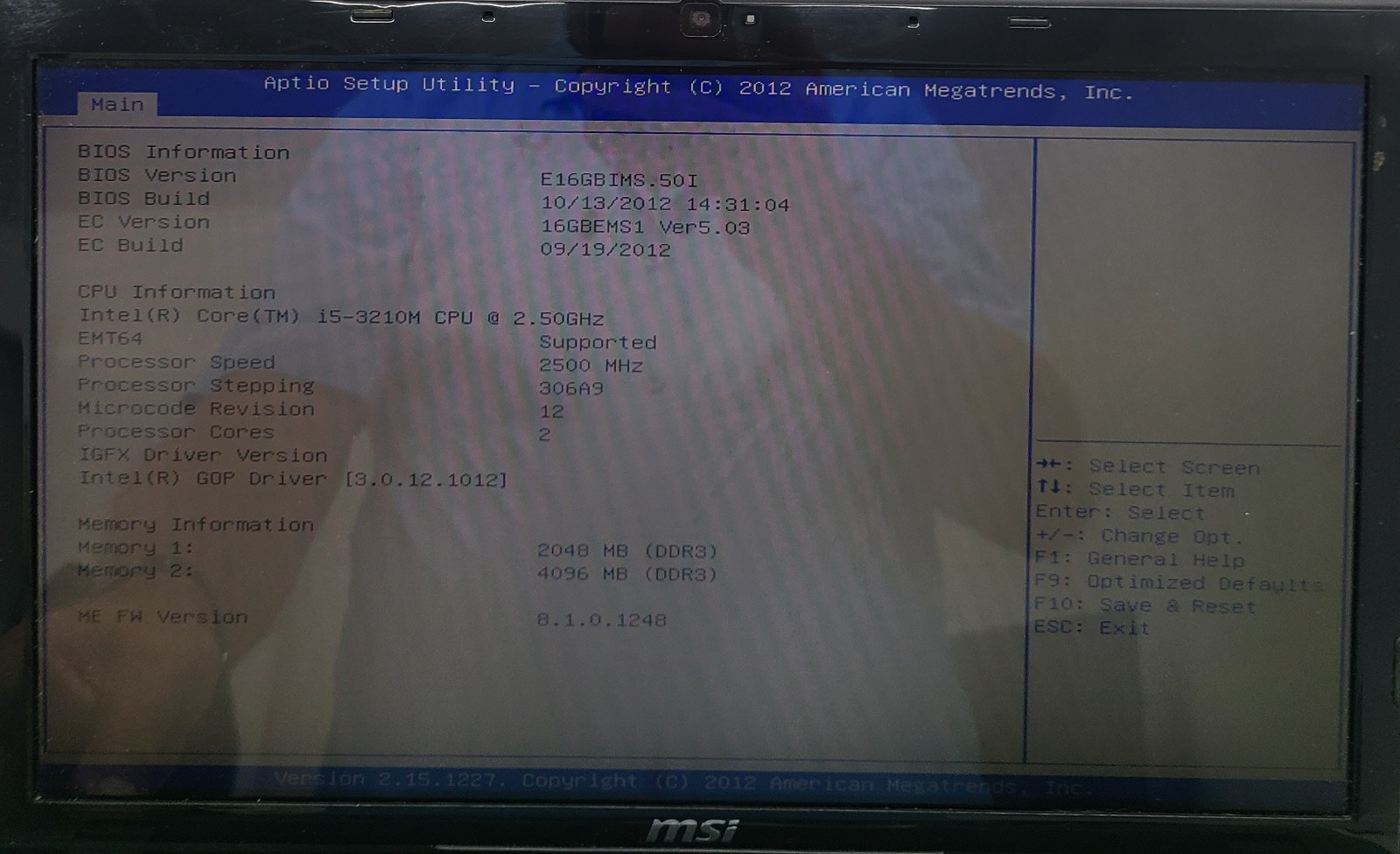 MSI CX61 Laptop Intel i5-3210M 6GB Ram NO HD/OS DC Jack Broken (FL)