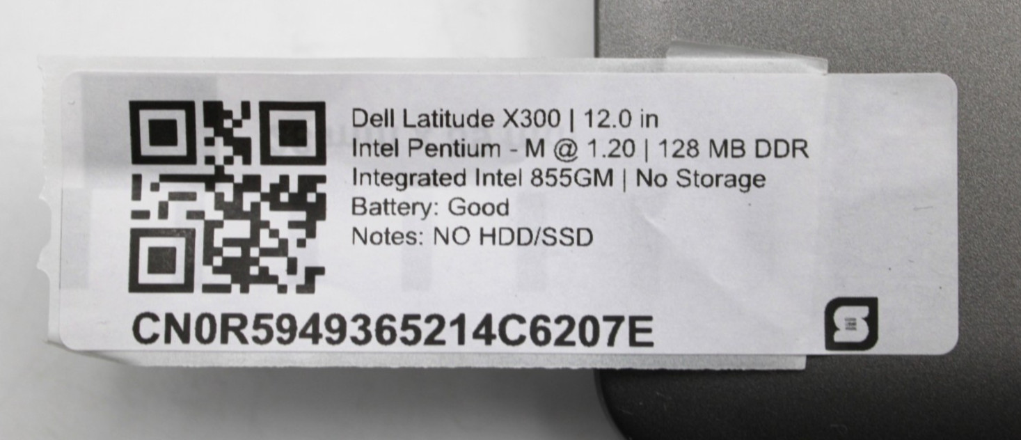 Dell Latitude X300 Intel Pentium M@1.2GHz 128MB DDR NO STORAGE/OS *USED/TESTED*