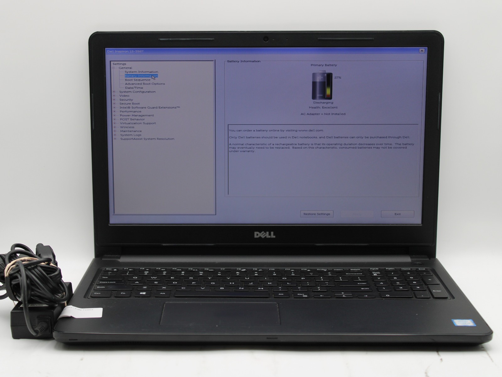Dell Inspiron 15 3567 i3-6006U @ 2.00 GHz 8GB RAM No SSD No OS