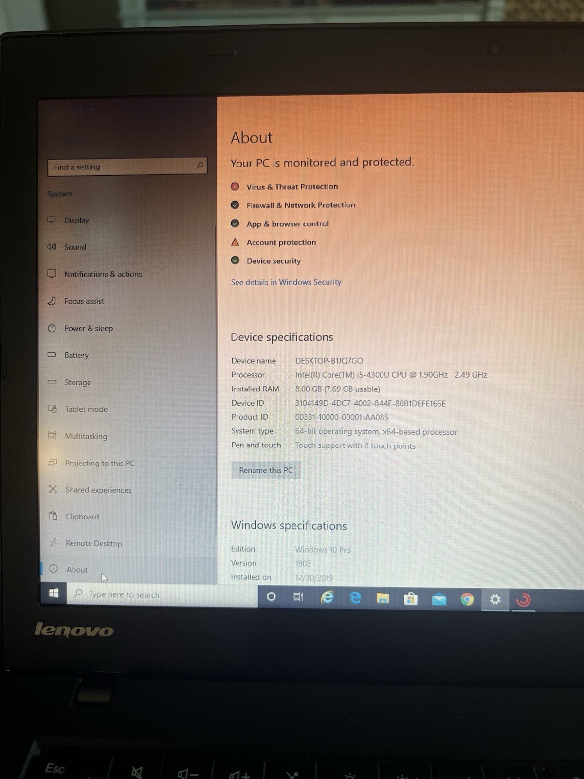 Lenovo Thinkpad T440 14″ Laptop Intel i5-4300U 1.9GHz Dual Core 8GB