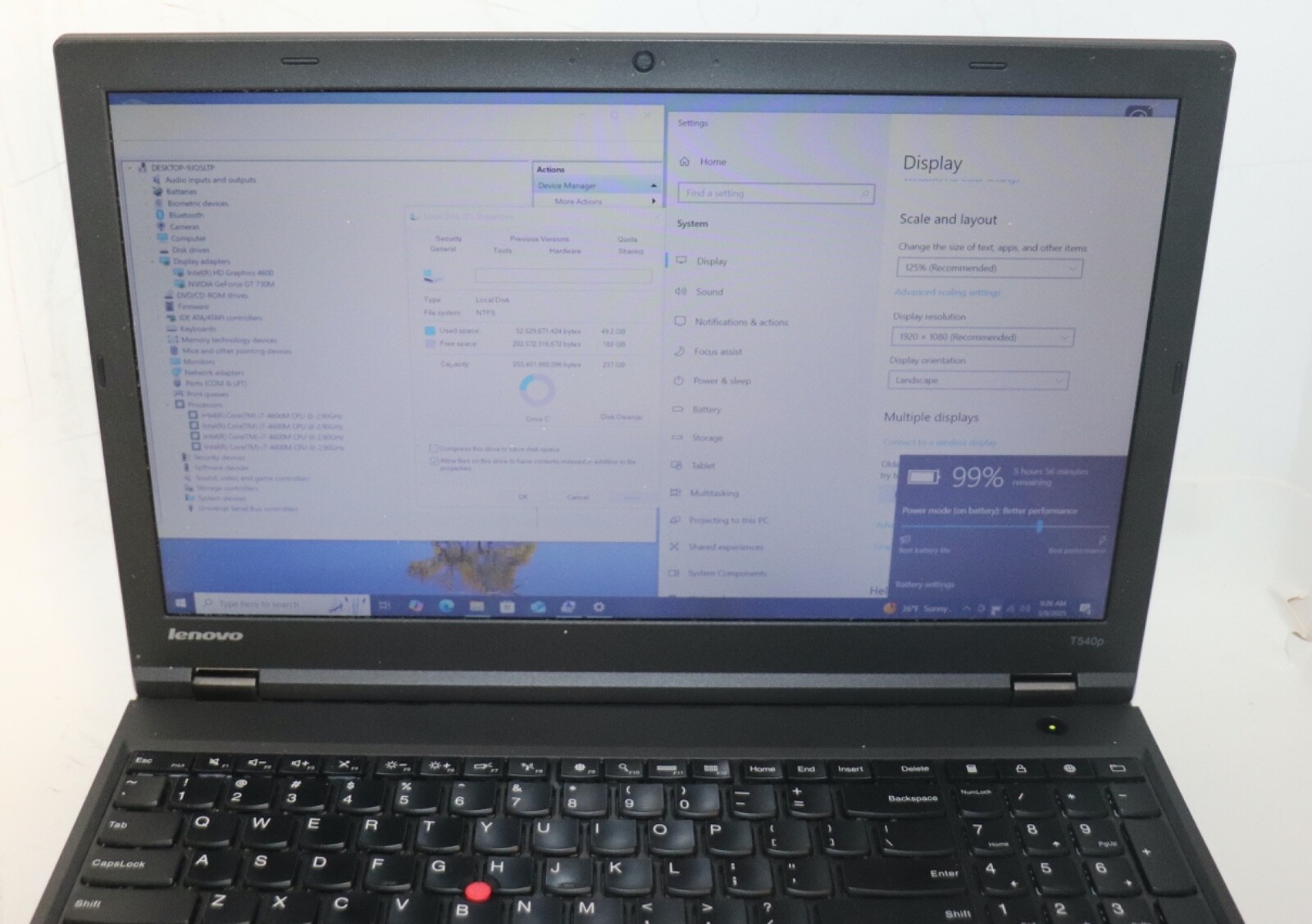 Lenovo ThinkPad T540p|Core i7@2.90 GHz|16GB RAM |256GB SSD|WIN10.Prof|NVIDIA