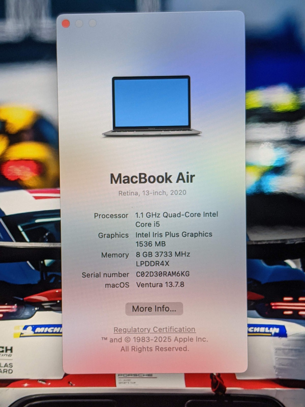 Apple MacBook Air 13″ A2179 (2020) i5-1030NG7 1.1GHz 8GB 512GB SSD MVH22LL/A +PA