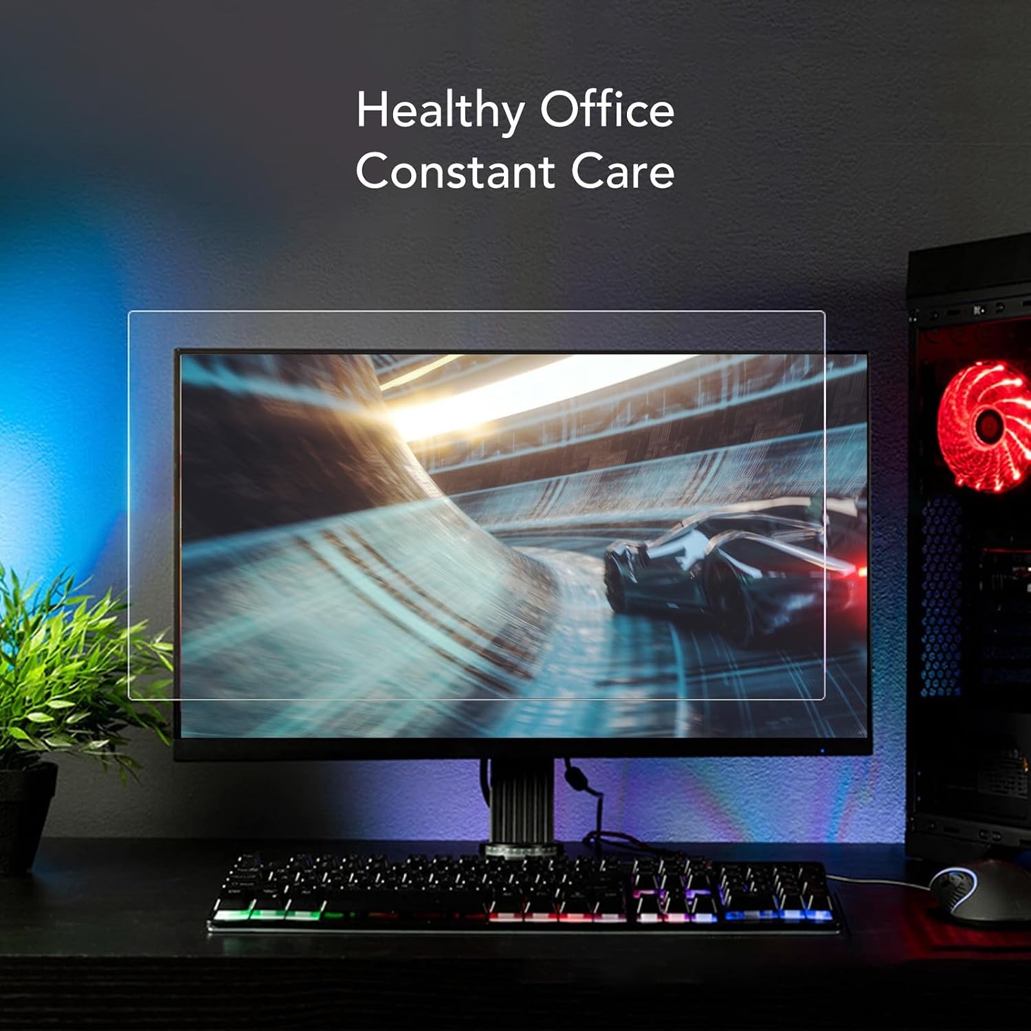 24 Inch Computer Screen Filter, 16:9 Blue Light Blocking Screen Protector Panel