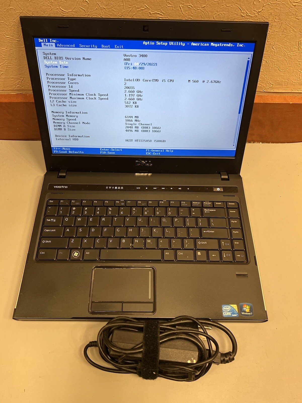 Dell Vostro 3400 Intel Core i5 M560 2.66GHz 6GB RAM 500GB HDD WEBCAM NVIDIA