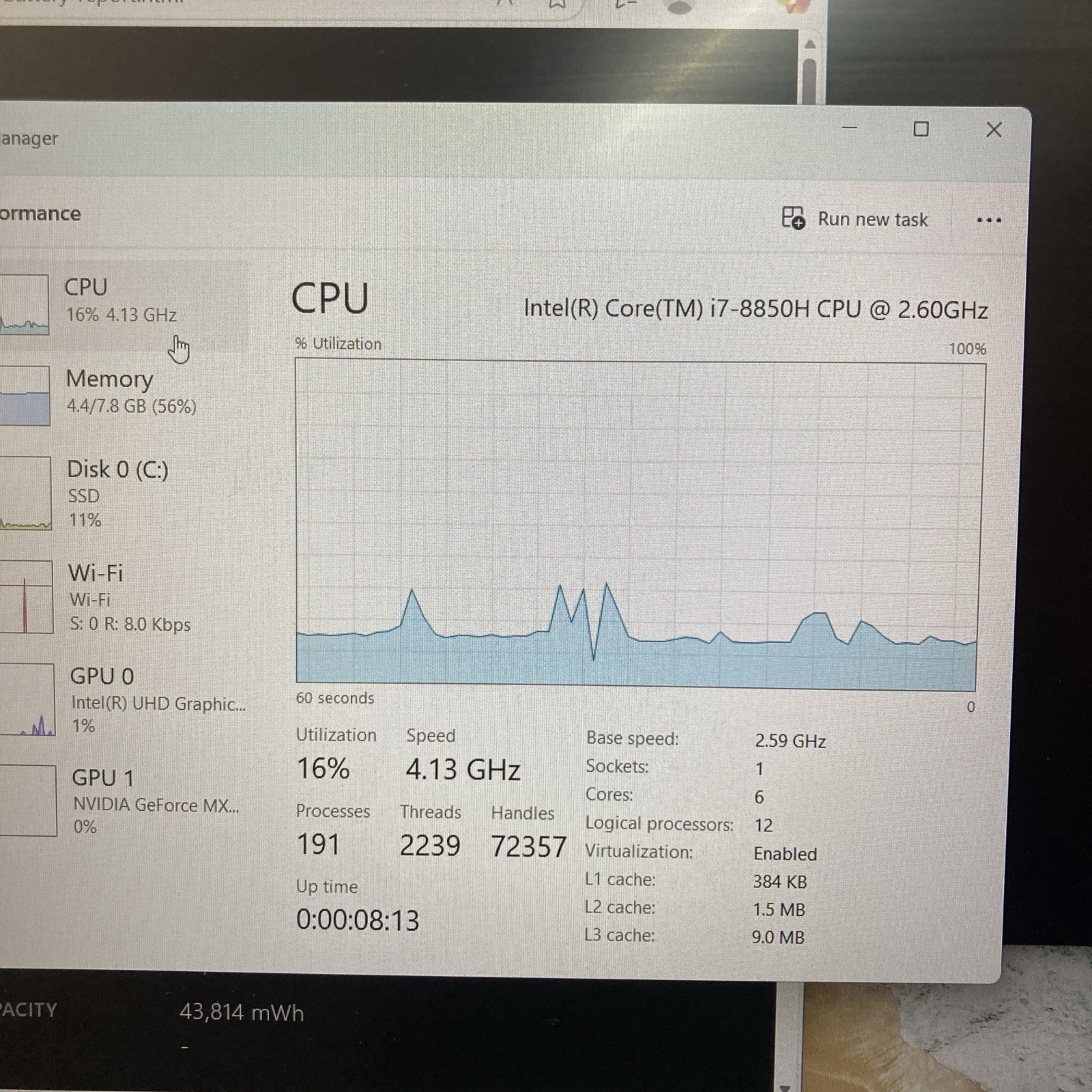 Dell Latitude 5591 i7-8850H 2.60 GHz 8Gb SSD 256Gb Win 11