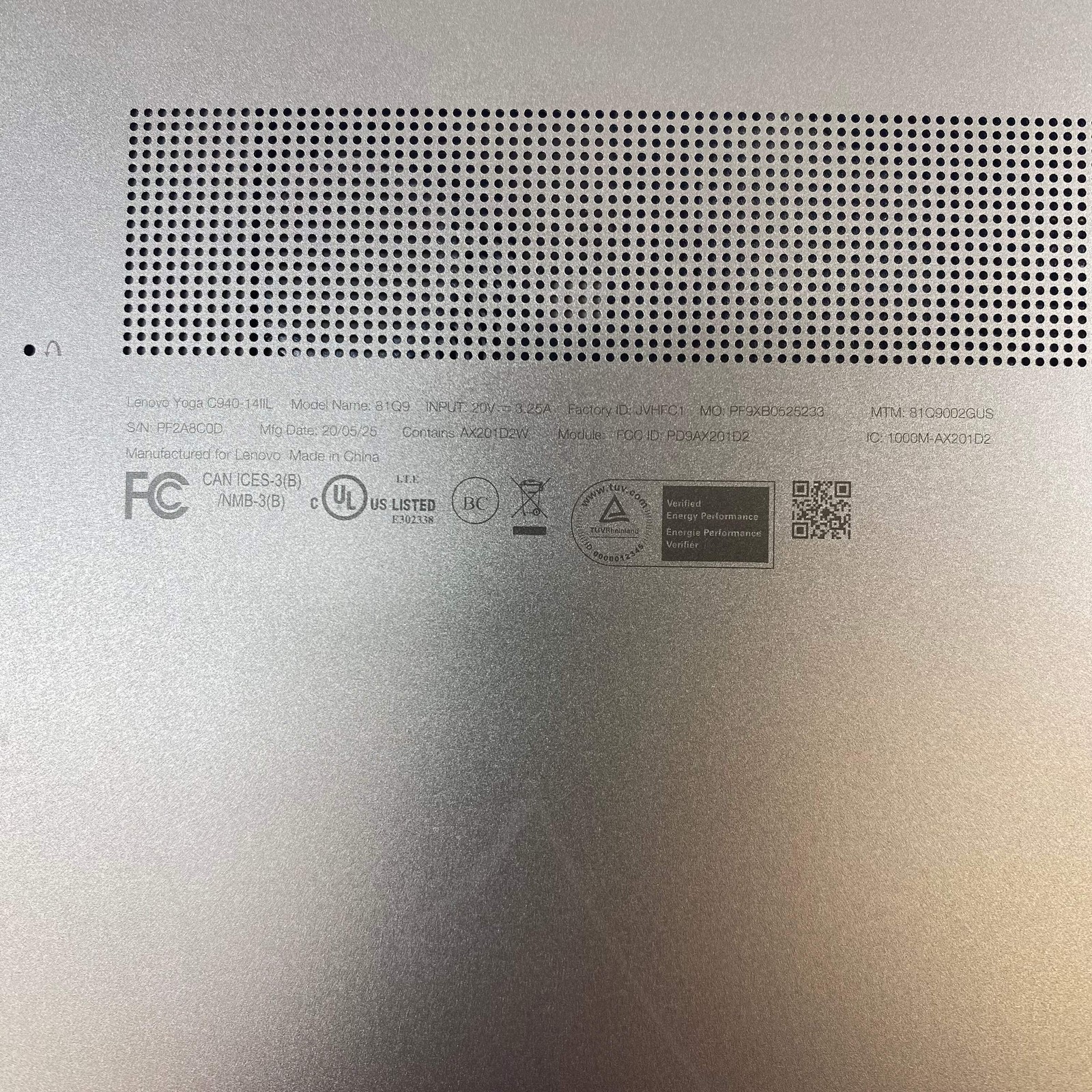 Lenovo Yoga C940 81O9 14″ i7-1065G7 1.3GHz 12GB RAM 512GB SSD