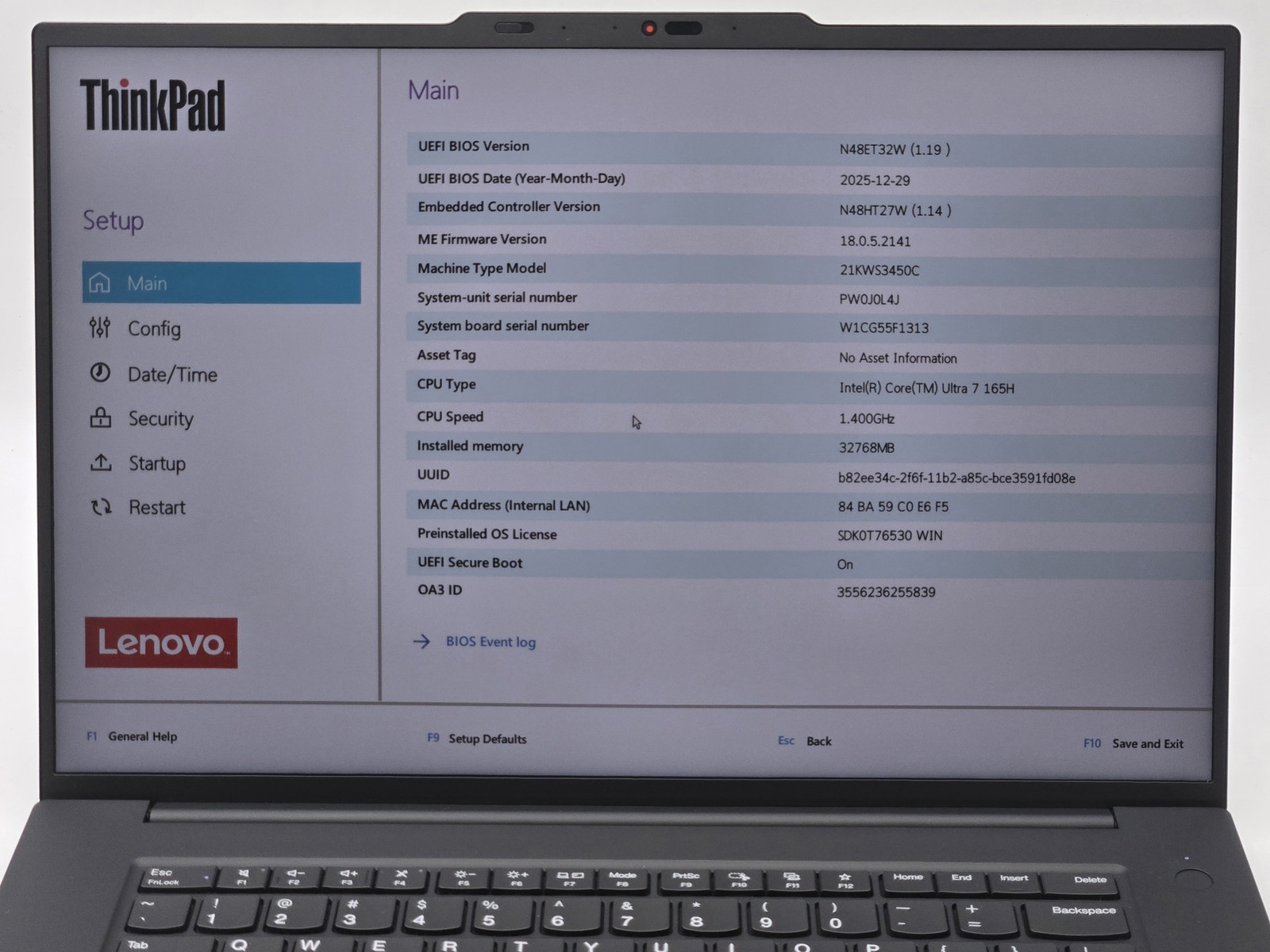 Lenovo ThinkPad P1 Gen 7 16″ WQXGA ULTRA 7 165H 512GB 32GB W11P RTX 1000 165Hz