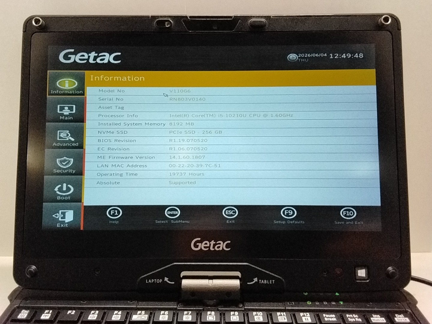 Getac V110 G6 Intel Core i5-10210 1.60GHz 16GB RAM 256GB SSD Win 11 Pro w/ touch