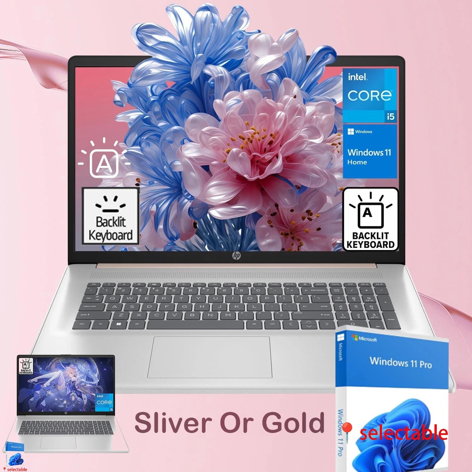 HP 17.3″HD Laptop Inter core i5-1334U UpTo 64GB RAM 4TB SSD Win11Pro Backlit