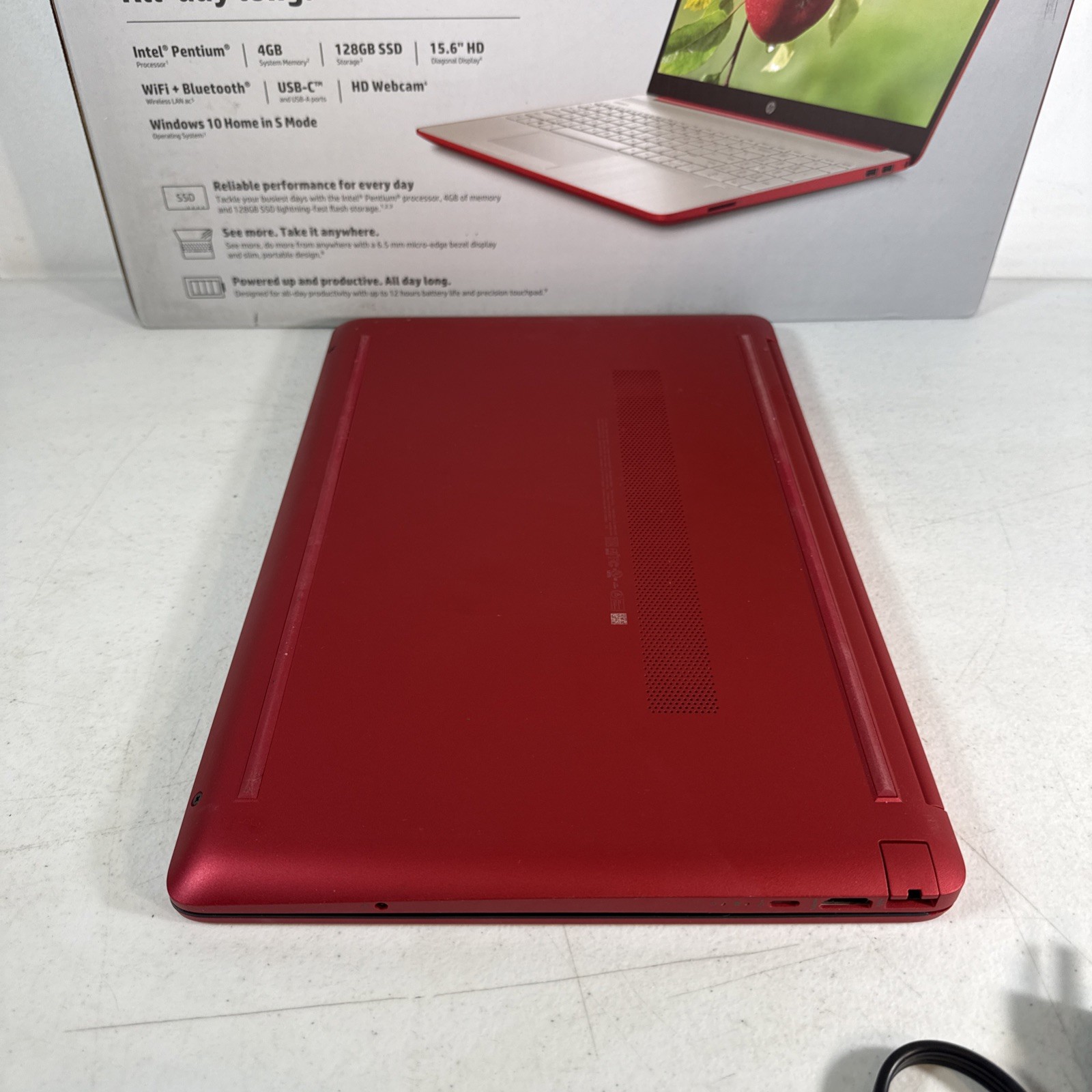 HP 15-Red Laptop 15.6” Intel Pentium Silver N5030 4GB RAM 128GB SSD DW0083WM