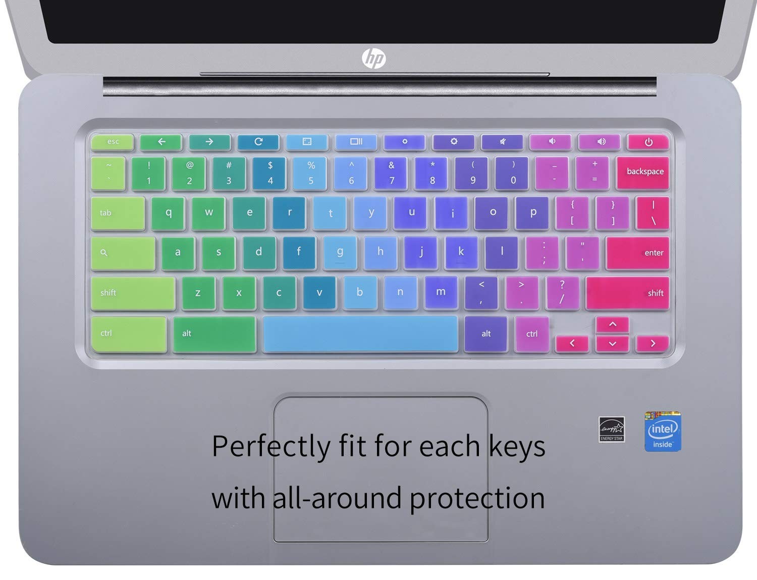 Colorful Keyboard Cover for HP 14 inch Chromebook 14a-na0226nr 14-db0020nr / Chr