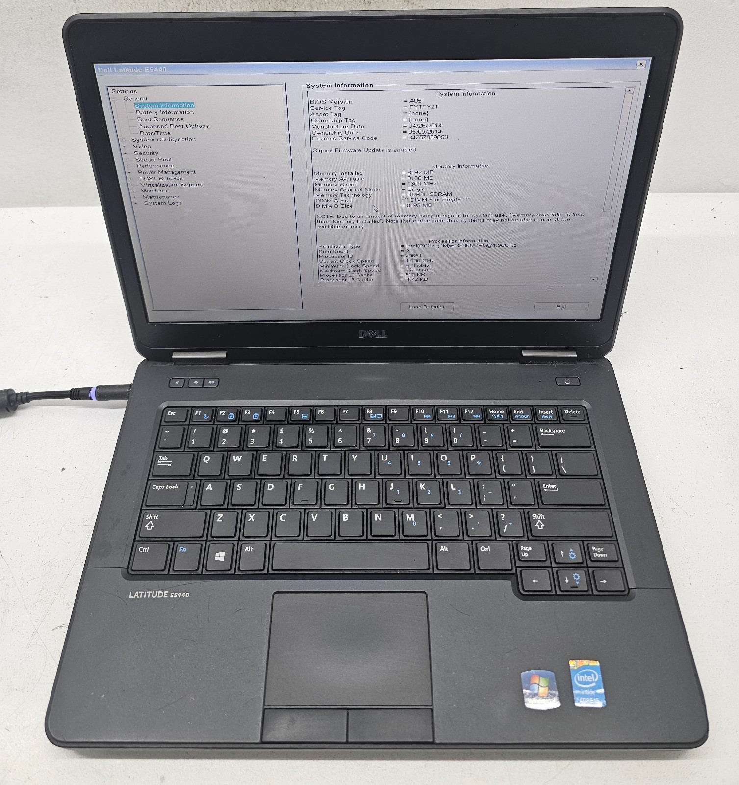 Dell Latitude E5440 14″ Laptop Intel Core i5-4300U 8GB RAM NO HD/OS (FL)