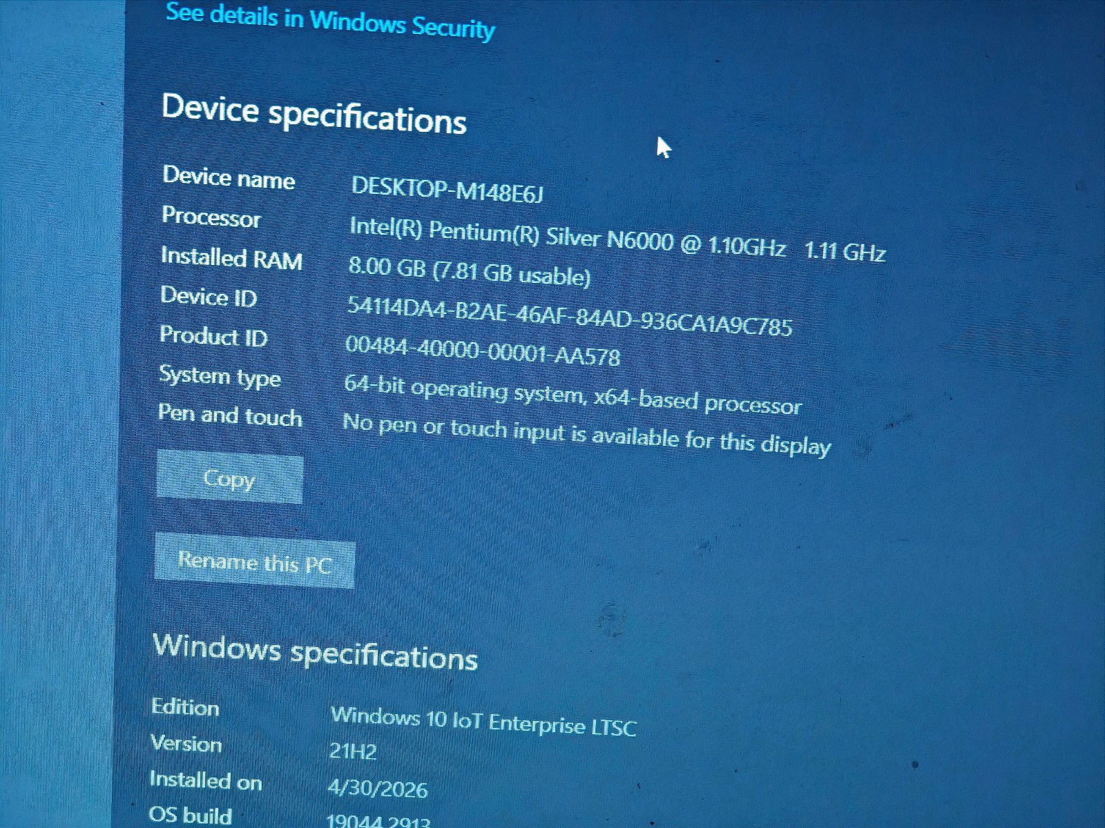 ACER ASPIRE 3 N20C5 – 256GB SSD, 8GB RAM, Intel Pentium Silver N6000 – DAMAGE