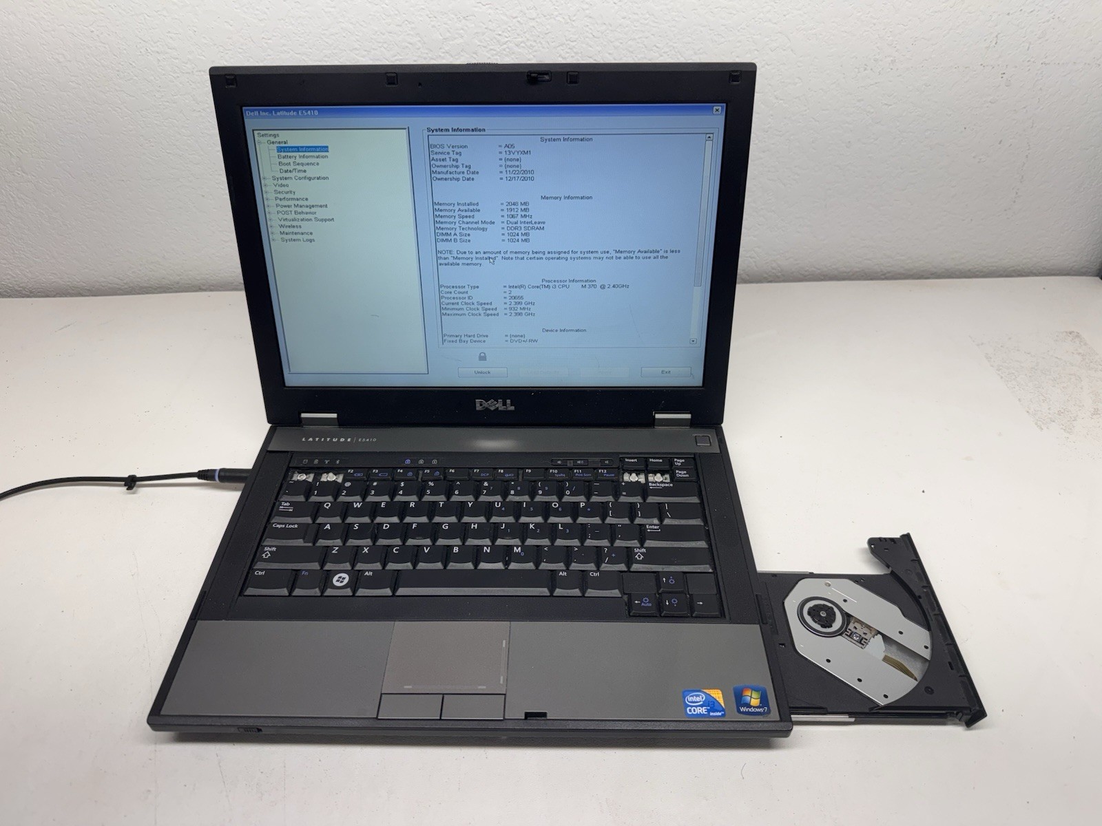 Dell Latitude E5410 – Intel Core i3 2.40GHz – 2GB RAM – FOR PARTS / REPAIR 0005
