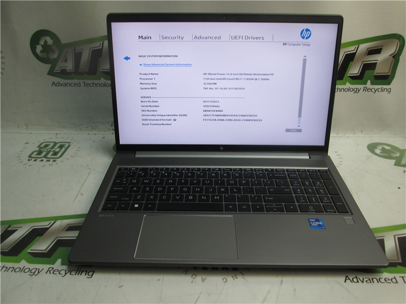 HP ZBook Power Laptop i7-11850H 2.5GHz 32GB RAM 512GB SSD Windows 11 Pro COA