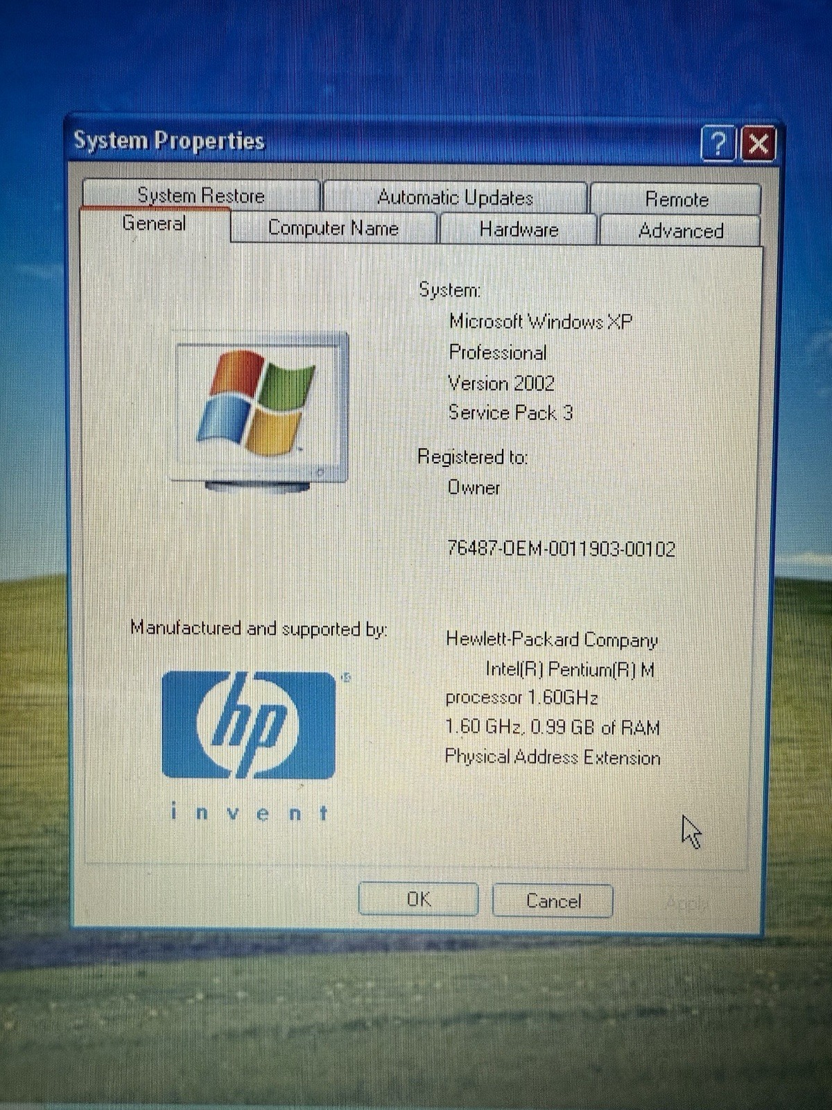 HP Pavilion DV1000 14.1″ 80GB 1GB Intel Pentium M 1.60GHz Windows XP Notebook PC
