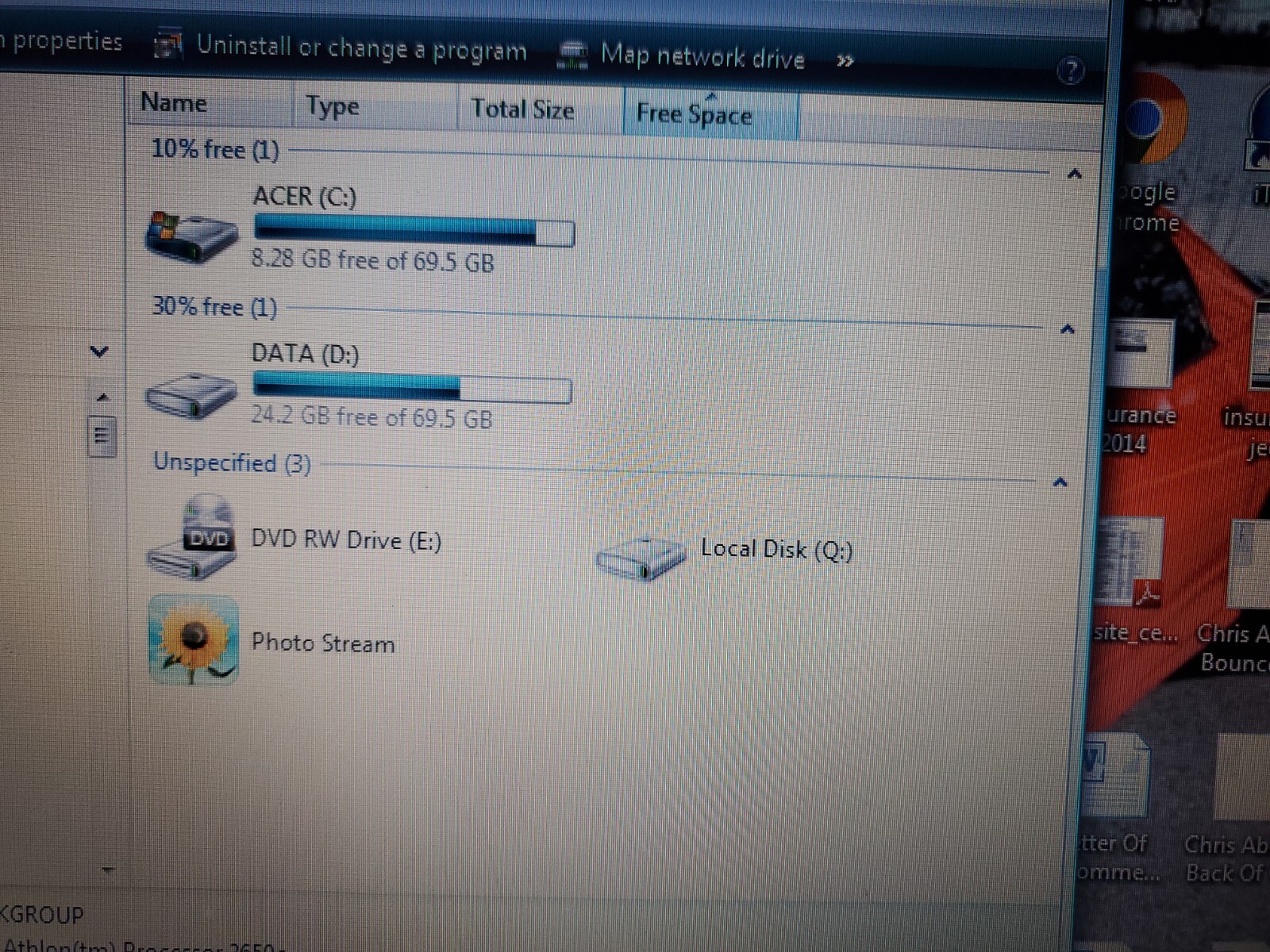 Acer Aspire 5515 15.4″ Laptop (AMD Athlon 2650e 1.6GHz, 3GB/80GB, Windows Works!