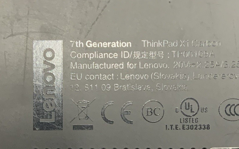 Lenovo ThinkPad X1 Carbon Gen 7 14″ Intel i5-8365U 16GB DDR3 256GB NVMe W10P