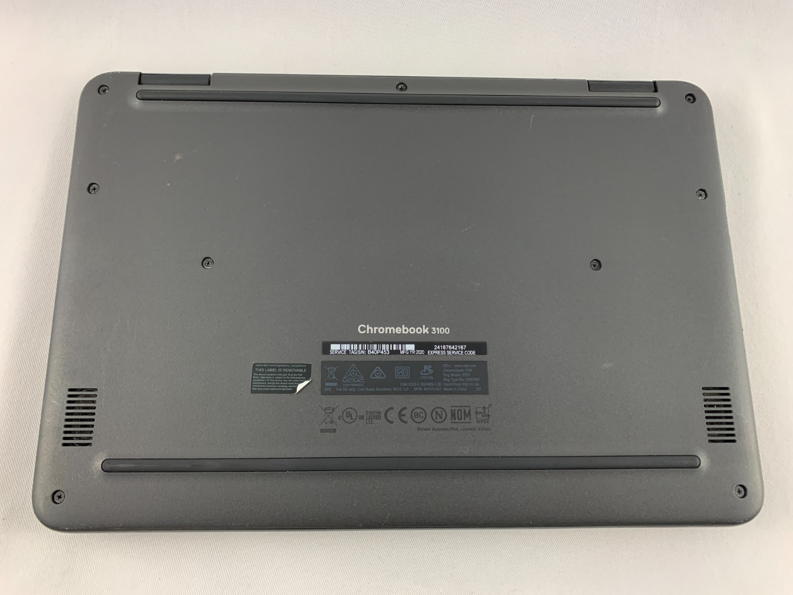 Dell Chromebook 3100, Intel Celeron N4020 1.1GHz, 4GB RAM, 50% Battery, Working
