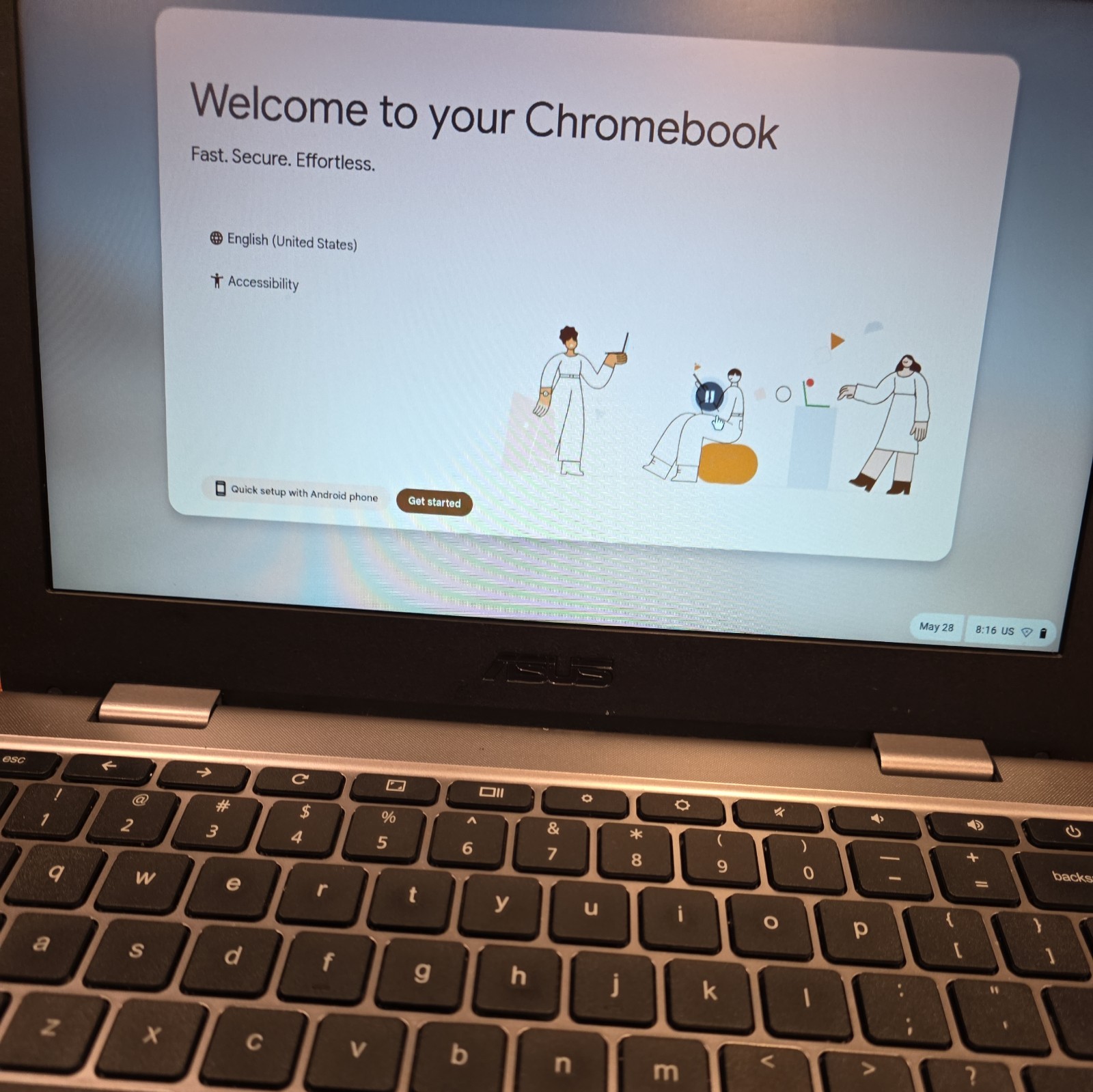 ASUS Chromebook CX22N 11.6in Celeron 4GB 32GB eMMC Chrome OS Gray Charger