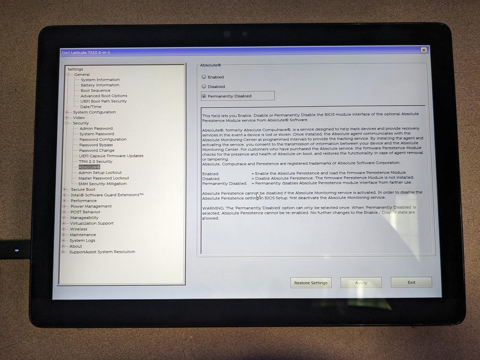 DELL LATITUDE 7210 2-IN-1 i5-10310U @ 1.70GHz, 8GB RAM, NO HDD/OS