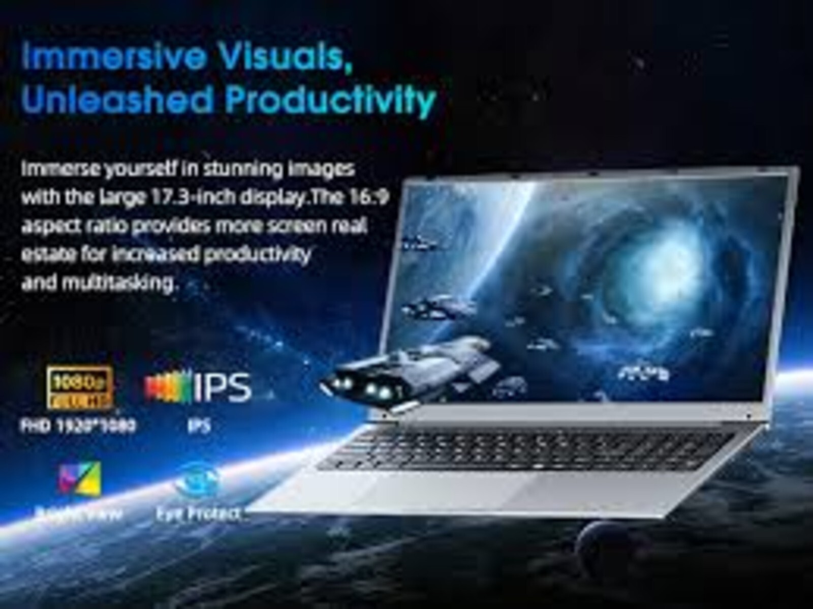 NaClud MSi7 17.3″ Laptop Computer – 4GB DDR4 – 128GB – 2.5Hz Celeron – Black