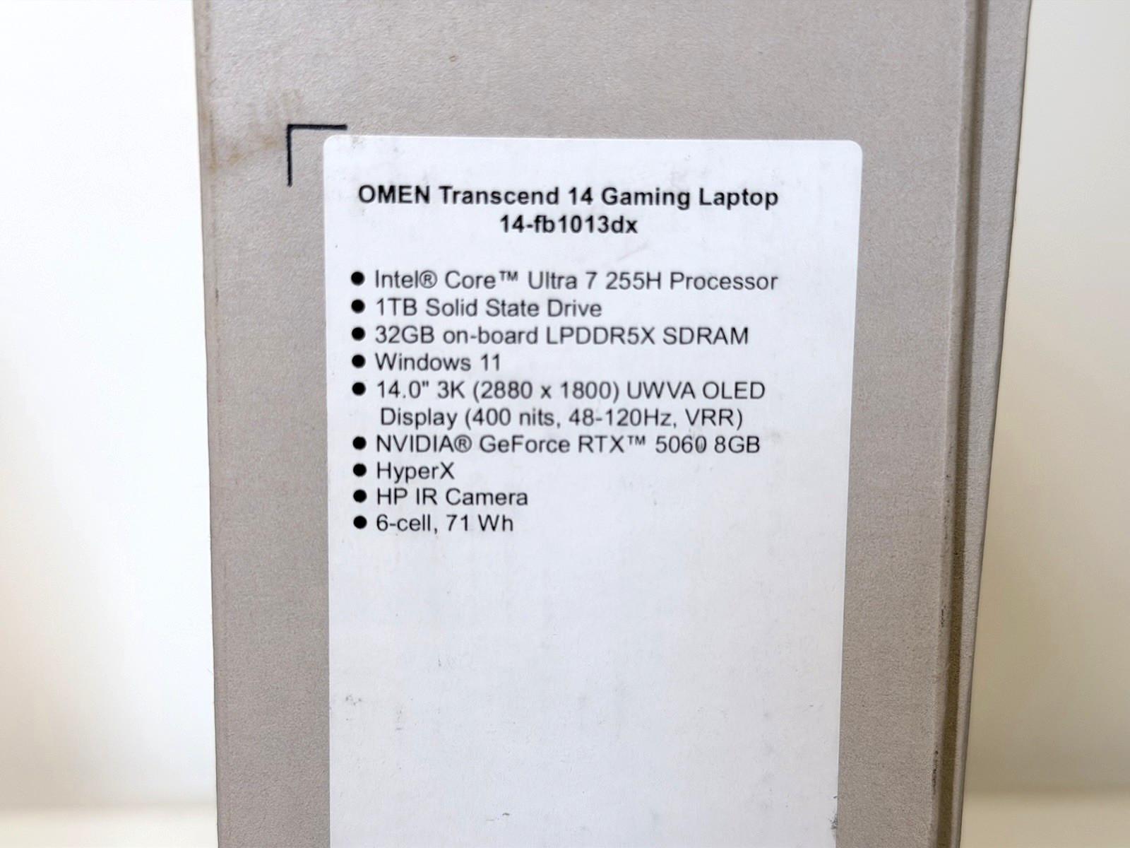 HP OMEN Transcend 14 Intel Core Ultra 7 32GB 1TB SSD RTX 5060 OLED Win11
