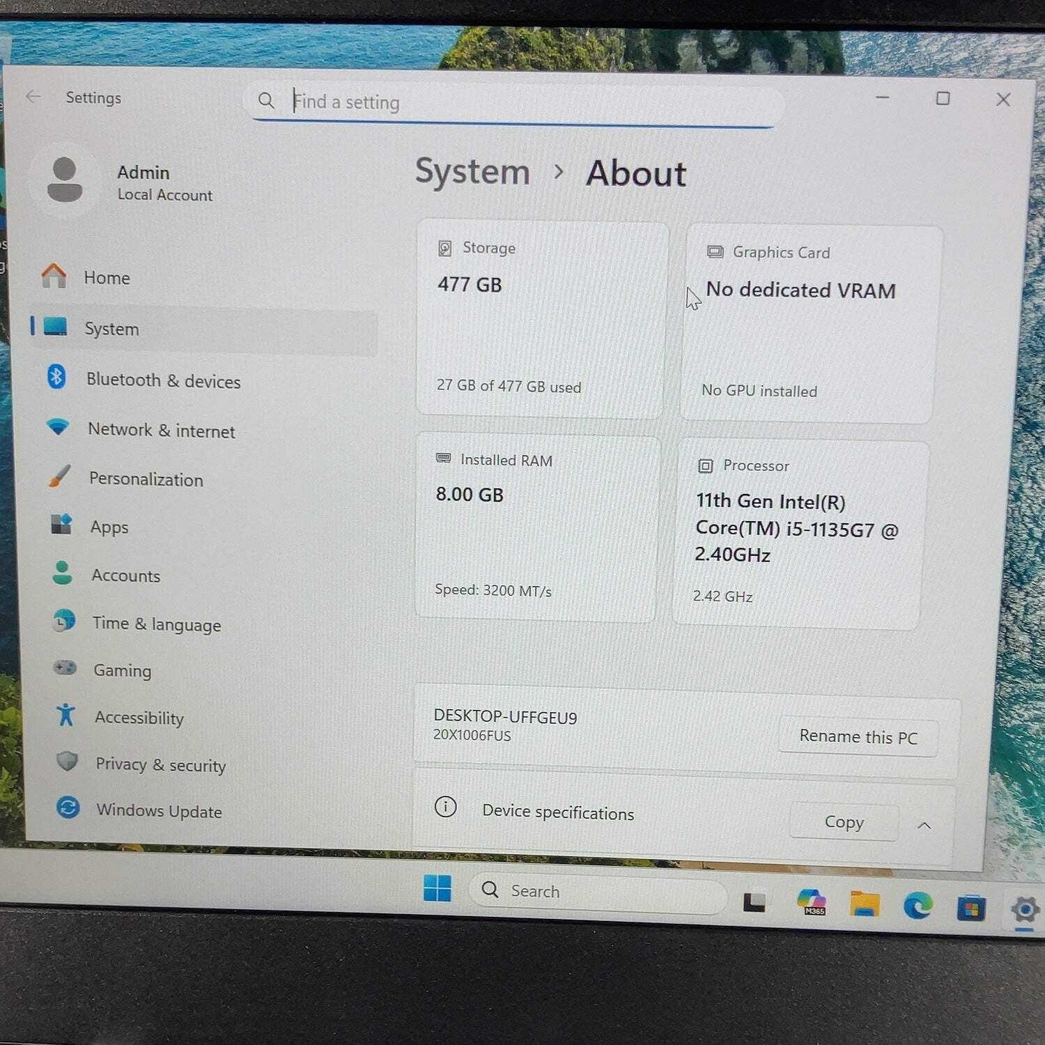Lenovo ThinkPad L14 14″ i5-1135G7 2.4GHz 8GB RAM WIN 11