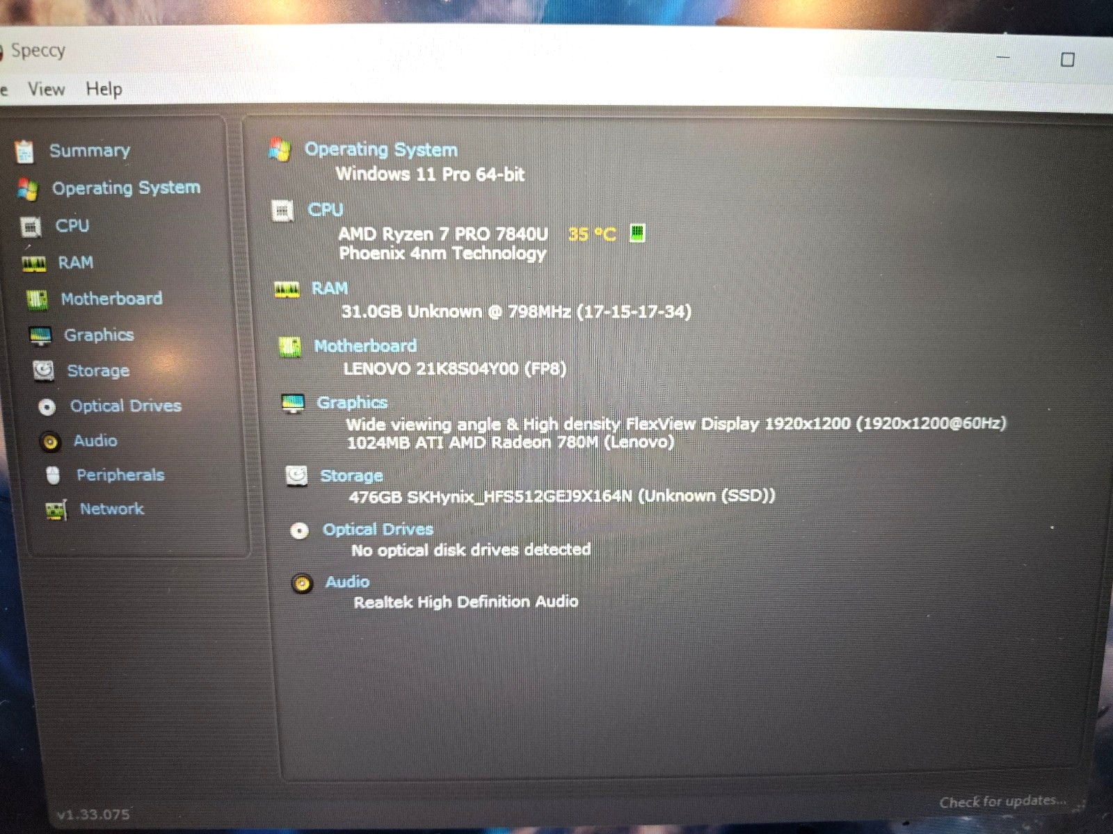 Lenovo ThinkPad T16 Gen 2 — Ryzen 7 PRO 7840U, 32GB RAM, 512GB SSD, WTY 2029