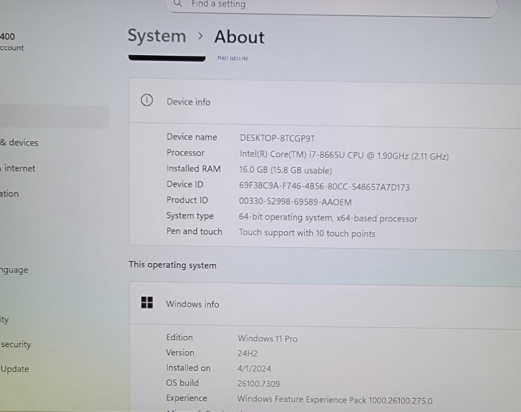 Dell Latitude 7400 14″ Core i7-8665U | 16GB RAM | 256GB SSD | Win 11 Pro