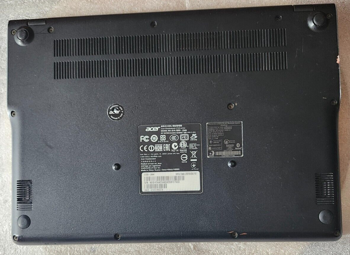 Acer Chromebook C720-2844 Model ZHN USED